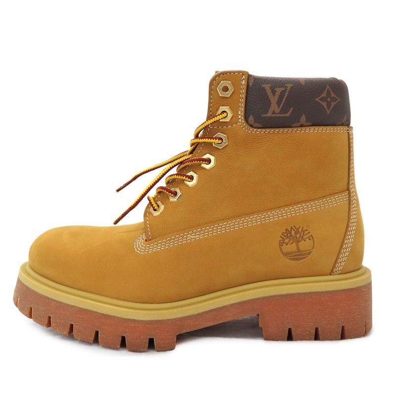 Louis Vuitton Timberland Ankle Boots 1 Ad750 9.5 Monogram Beige Nubuck