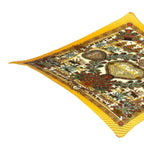 Hermes Scarf Pleated Silk Decoupages Paper Cutting Yellow — view 2