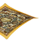 Hermes Scarf Pleated Silk Decoupages Paper Cutting Yellow — view 3