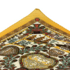 Hermes Scarf Pleated Silk Decoupages Paper Cutting Yellow — view 4