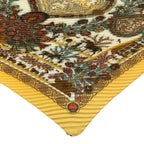 Hermes Scarf Pleated Silk Decoupages Paper Cutting Yellow — view 5