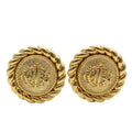 Christian Dior Earrings Logo Metal Gold Plated GP Accessories