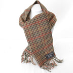Dior Plaid 100% Lambswool Scarf Brown High