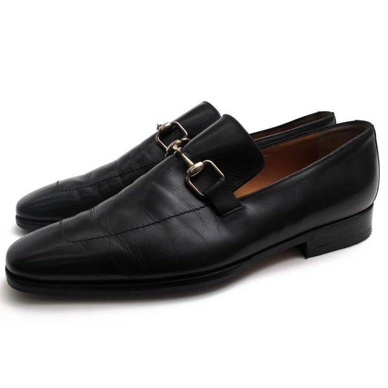 Gucci Bit Loafer Shoes Men Leather Black Bamboo Horsebit