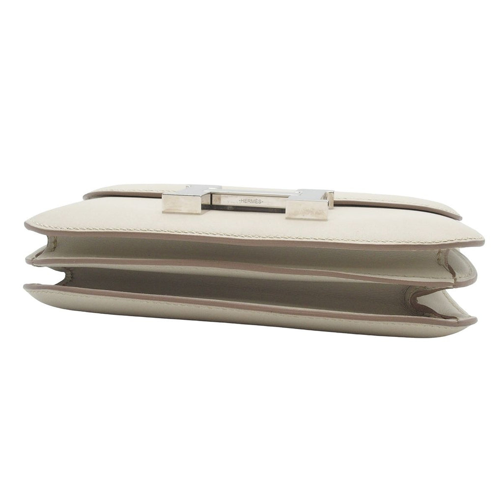 Hermes Constance 3 Mini Pearl Gray Silver Swift Shoulder Bag — view 3