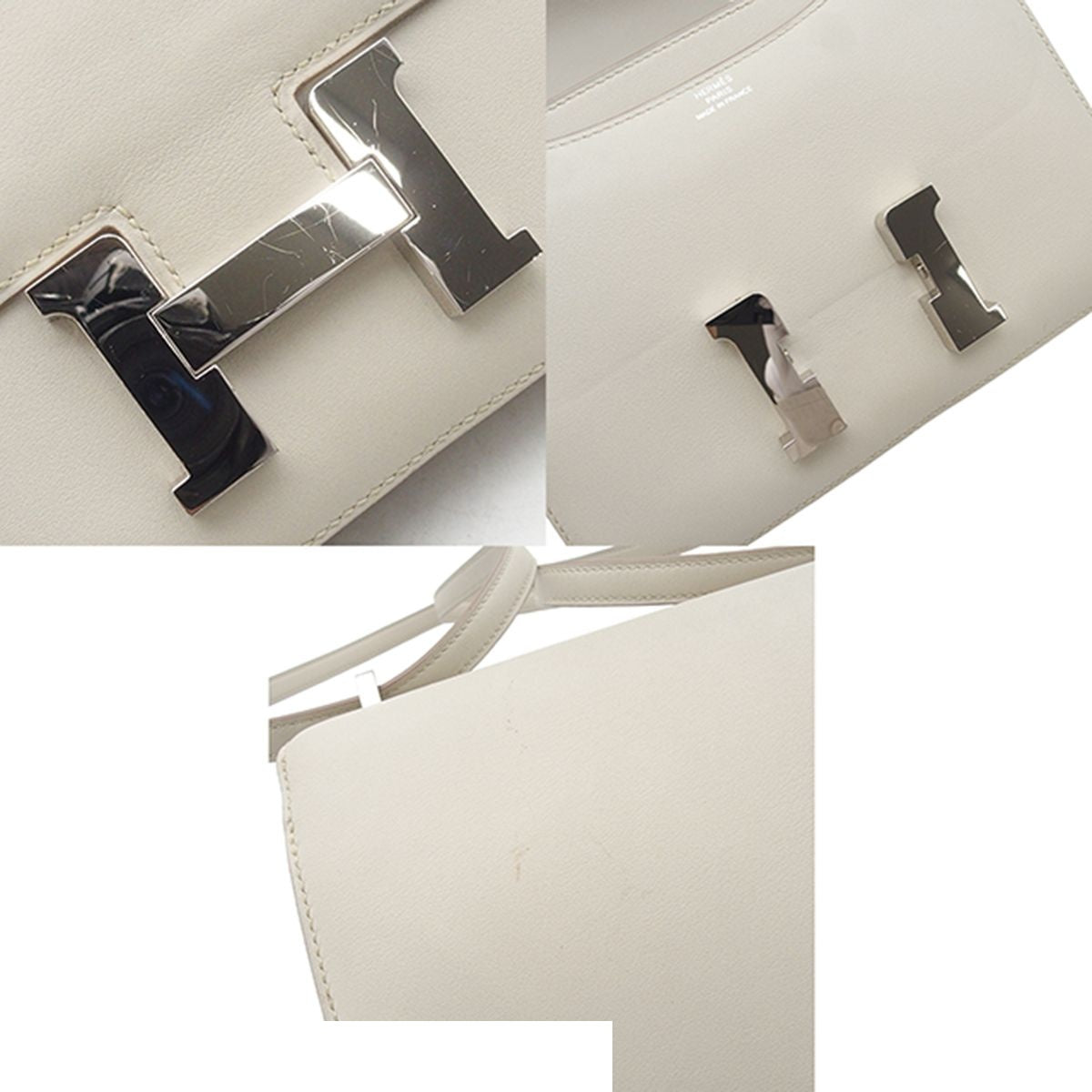 Hermes Constance 3 Mini Pearl Gray Silver Swift Shoulder Bag — view 8