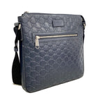 Gucci Shoulder Bag Guccissima Leather Navy Silver — view 2