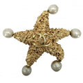 Chanel Brooch Star Demochif CC Logo Vintage Lava Magma