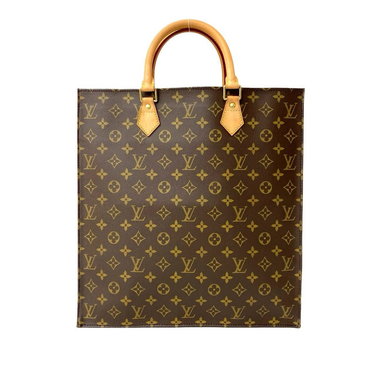 Louis Vuitton Sac Plat Monogram Leather Tote Business Brown — view 3