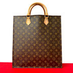 Louis Vuitton Sac Plat Monogram Leather Tote Business Brown