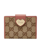 Gucci GG Canvas Card Case Beige Pink