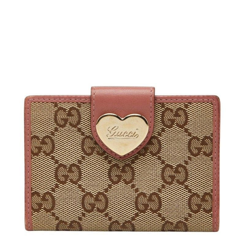Gucci GG Canvas Card Case Beige Pink