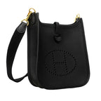 Hermes Pochette Evelyne TPM Taurillon Black Gold Handbag — view 2