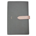 Celine Large Strap Wallet Grained Calf Skin Gray Vintage Pink Bifold