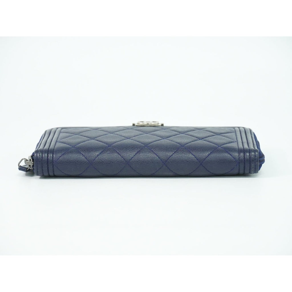 Chanel CC Logo Quilted Zip Around Wallet — view 3