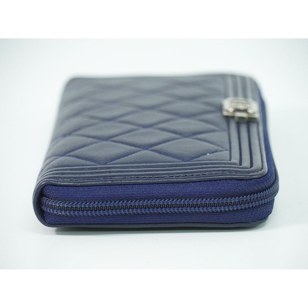 Chanel CC Logo Quilted Zip Around Wallet — view 4