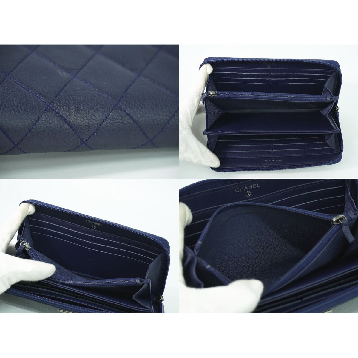 Chanel CC Logo Quilted Zip Around Wallet — view 7