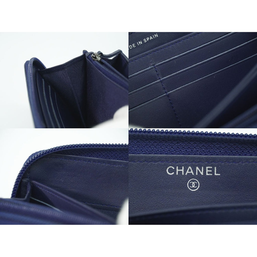 Chanel CC Logo Quilted Zip Around Wallet — view 8