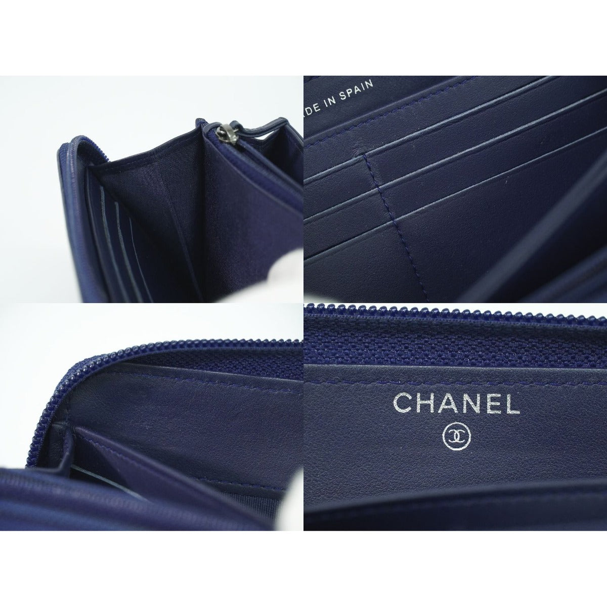 Chanel CC Logo Quilted Zip Around Wallet — view 8