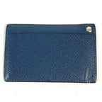 Hermes Card Case Chuchu Logo Series Leather Navy