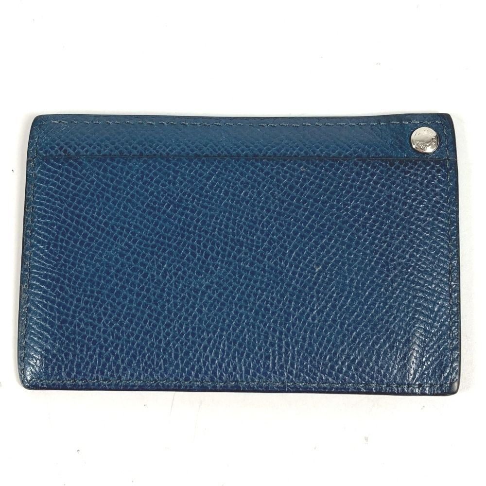 Hermes Card Case Chuchu Logo Series Leather Navy