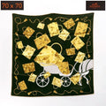 Hermes Kelly En Caleche 70 Kelly's Carriage Black Yellow Silk