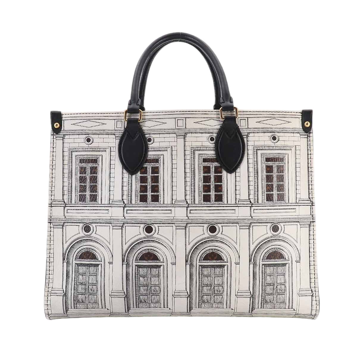 Louis Vuitton Fornasetti On The Go MM 2-Way Tote Shoulder Bag Monogram Leather