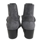 Chanel Side Gore Ankle Boots Size 38 C Gray Suede Shoes — view 6