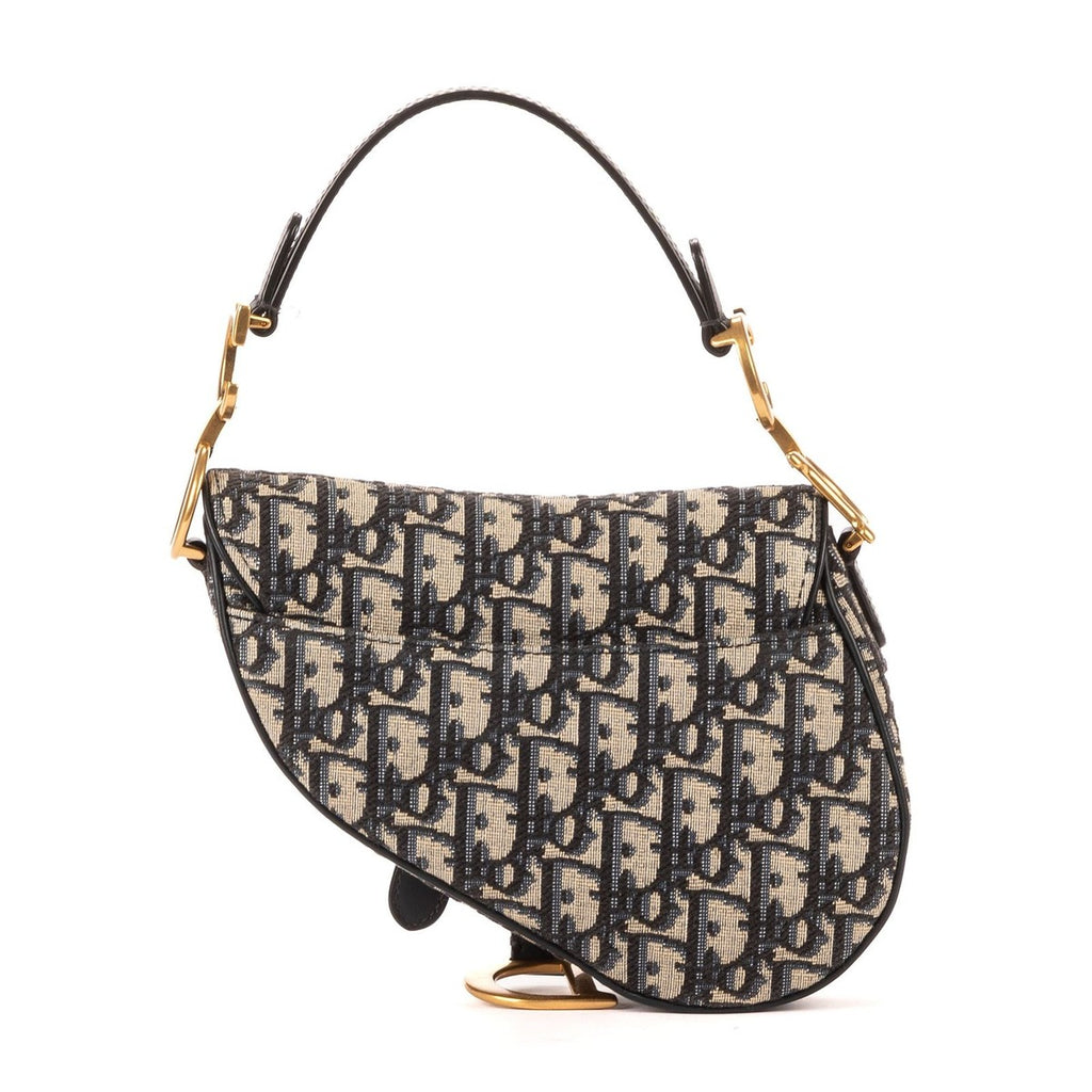 Dior Blue Canvas Bree Kusaddle Navy — view 4