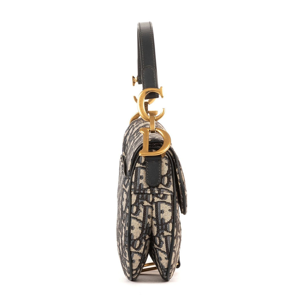 Dior Blue Canvas Bree Kusaddle Navy — view 5