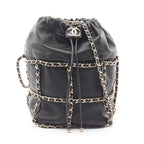 Chanel Shoulder Bag As2313 Black Lambskin Bucket Drawstring Chain