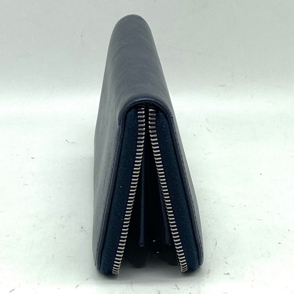Prada Wallet Saffiano Round Navy Blue Card Coin Bill Holder — view 5