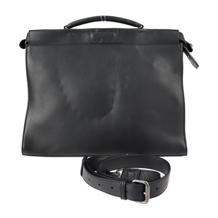 Fendi Peekaboo Fit Business Bag 7 Va406 Leather Black Silver Hardware Selleria