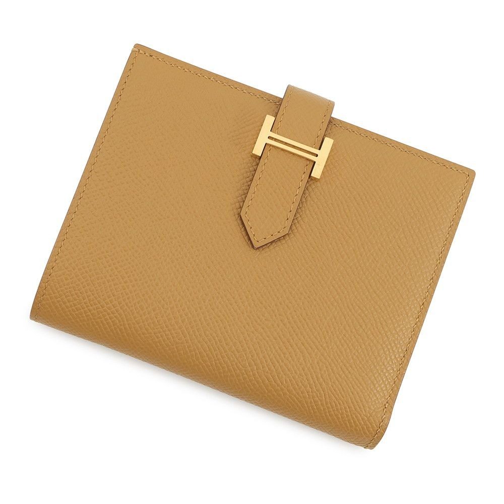 Hermes Bifold Wallet Bearn Compact Sesame Gold Epsom