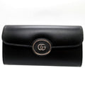Gucci Minijohn Double Leather Black Bifold Long Wallet 0140