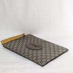 Gucci GG Supreme Neo Vintage Taiga Head Logo Brown Clutch — view 3