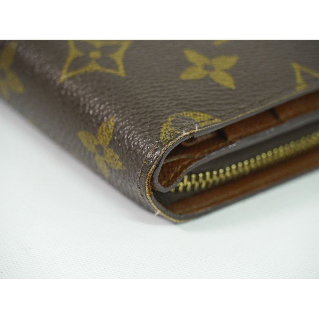 Louis Vuitton LV Porte Papier Zip Monogram Fold Wallet Brown — view 5
