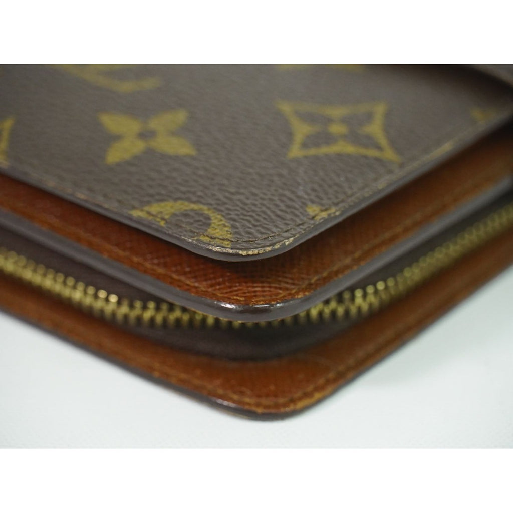 Louis Vuitton LV Porte Papier Zip Monogram Fold Wallet Brown — view 7