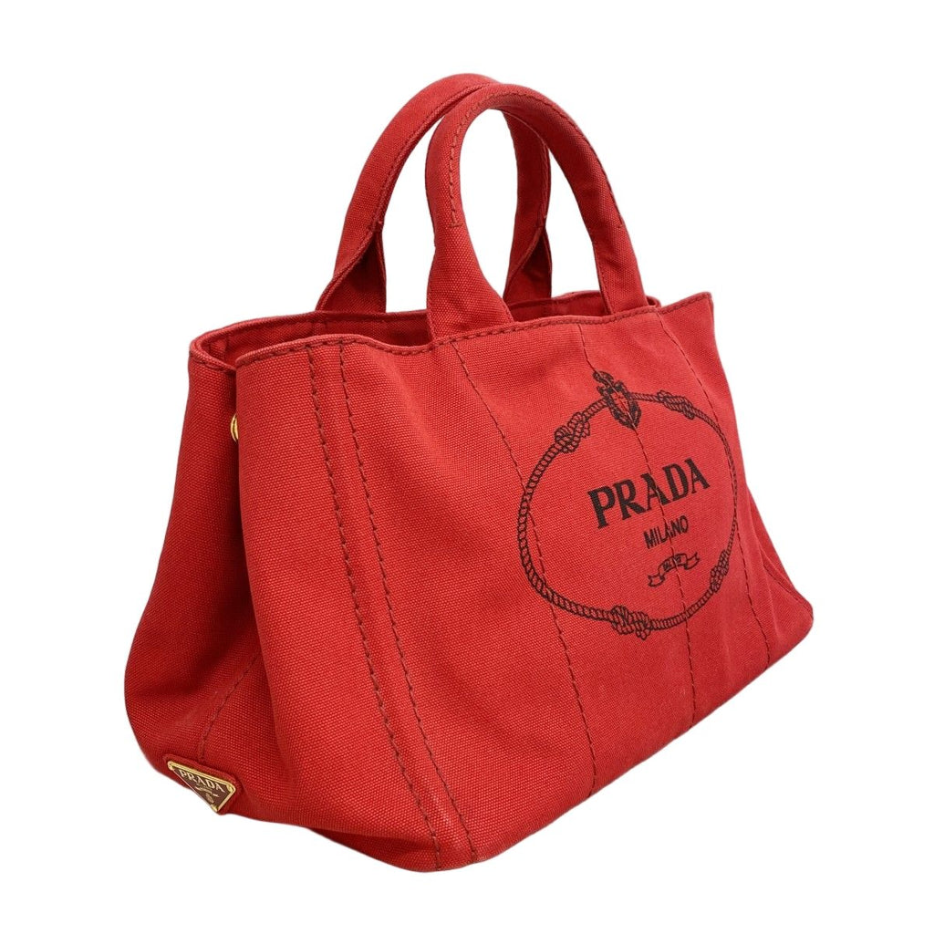 Prada Tote Canapa Canvas Red Gold — view 2