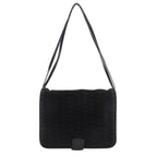 Bottega Veneta 2-Way Shoulder Butterfly Pattern Suede Black Tote