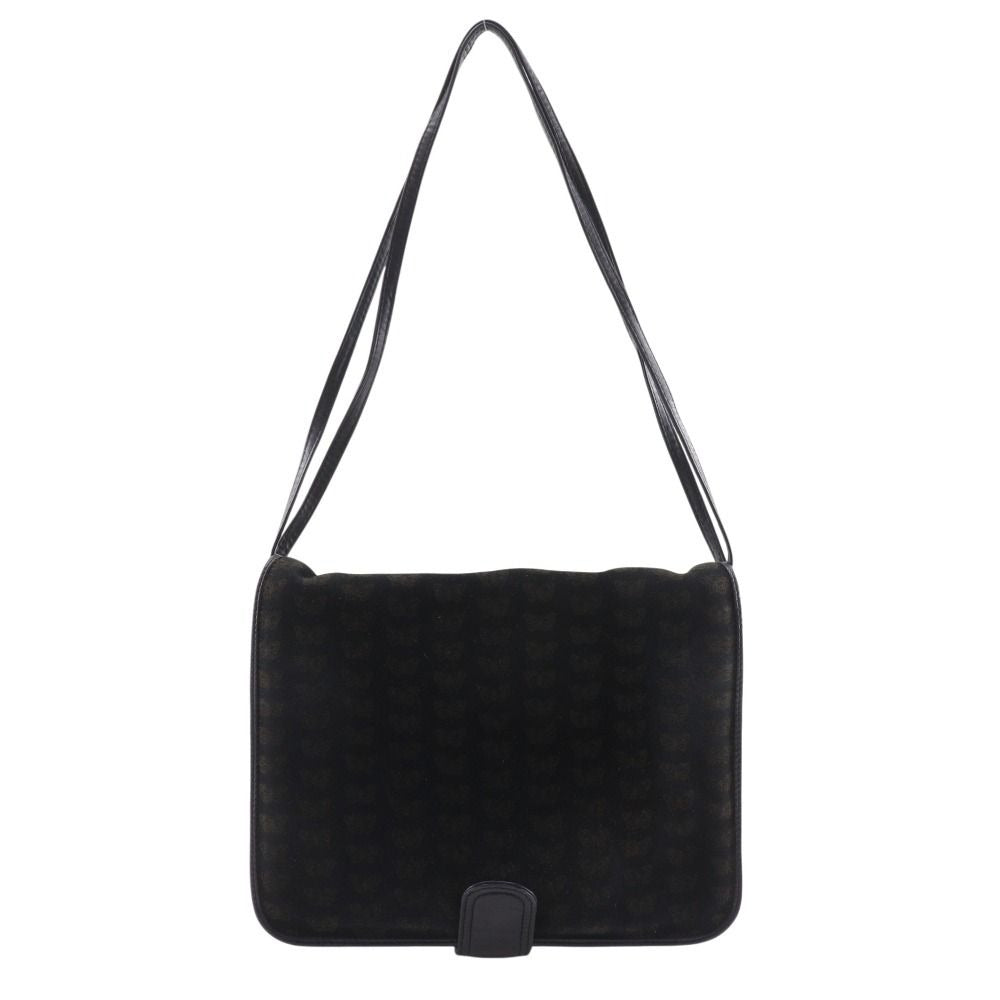 Bottega Veneta 2-Way Shoulder Butterfly Pattern Suede Black Tote