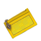 Gucci Coin Case with Card Holder Yellow Hysteria Canvas Leather Purse Wallet