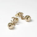 Chanel Earrings Gold Coco Mark Rhinestone