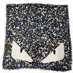 Fendi Bugs Monster Scarf Shawl Large Camouflage Silk Logo All Over Pattern