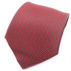 Hermes 5261 100% Silk Anthracite Rouge Cravat Chaine D'ancre Patterned Tie
