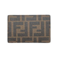 Fendi Card Case Leather Zucca Pattern FF Logo Brown Black