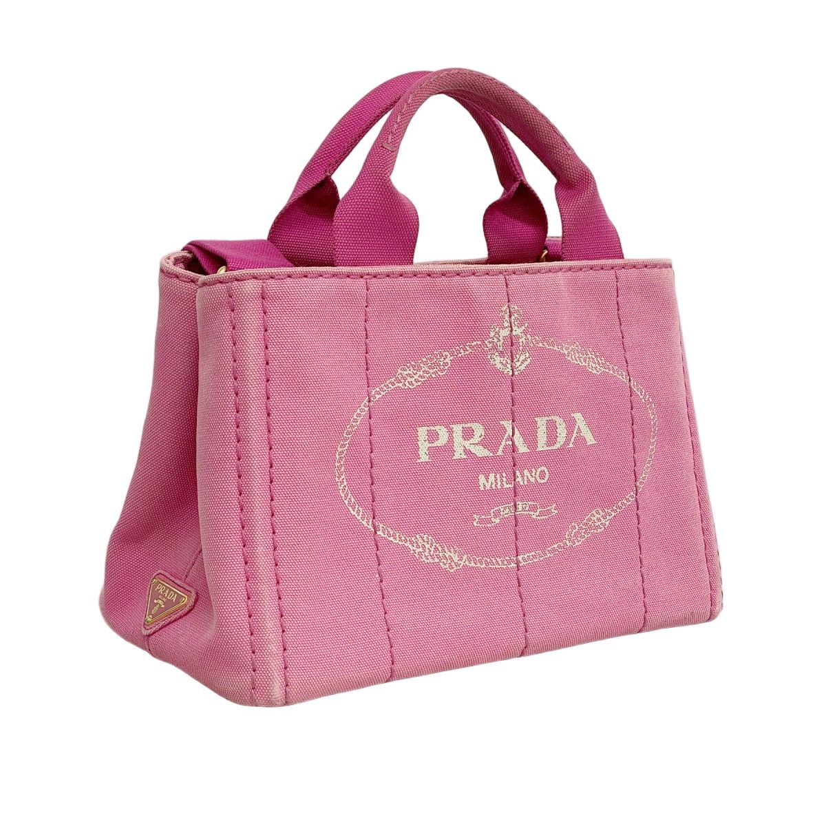 Prada Handbag Canapa Canvas Pink Gold 2-Way — view 2