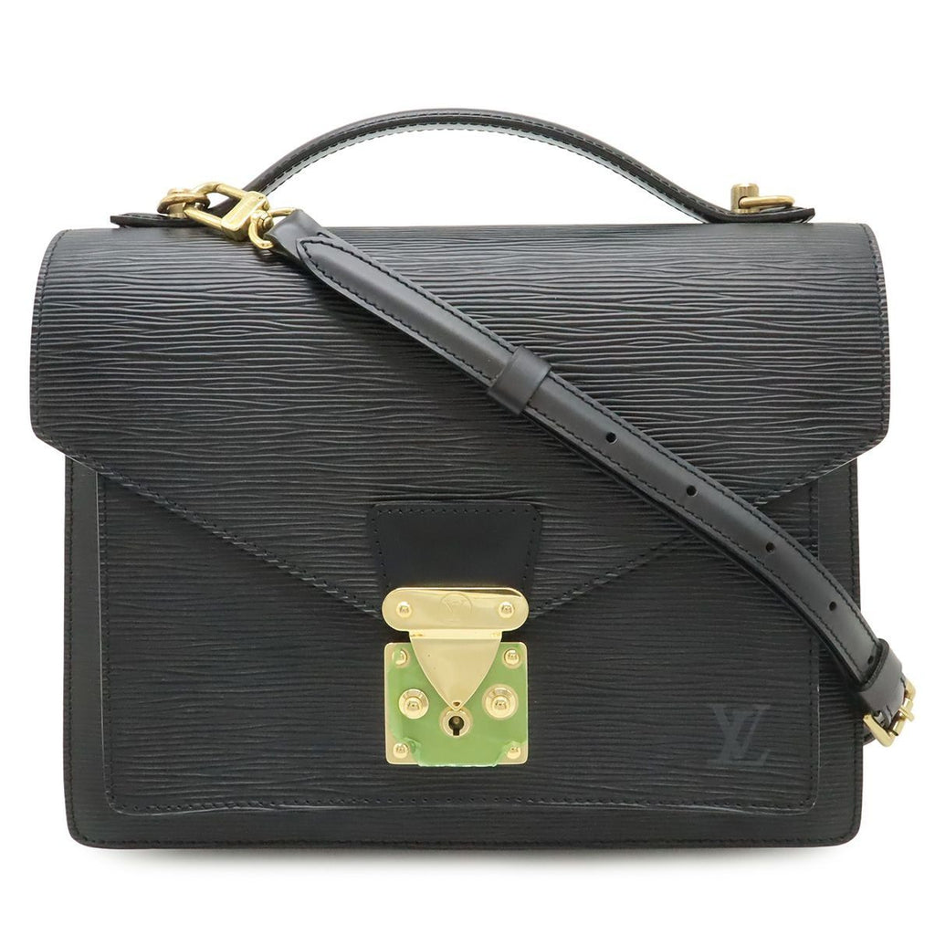 Louis Vuitton Epi Monceau Second 2-Way Shoulder Bag Noir Black Gold