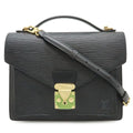 Louis Vuitton Epi Monceau Second 2-Way Shoulder Bag Noir Black Gold