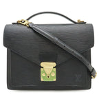 Louis Vuitton Epi Monceau Second 2-Way Shoulder Bag Noir Black Gold